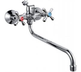 Смеситель для ванны MYNAH двухвентильный, поворотный круглый излив 300 мм, латунь M2273 