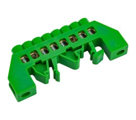 Шина PE земля в комбинированном зеленом изоляторе на DIN-рейку REXANT 6x9 мм 8 групп 11-2307 