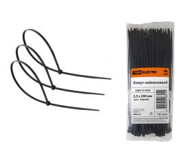 Хомут TDM 2.5х200 мм, нейлон, черный, 100 шт. SQ0515-0205 