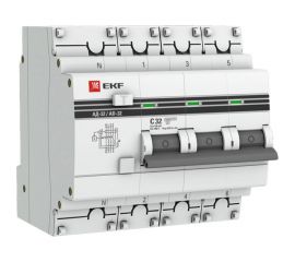 Дифференциальный автомат EKF АД-32 3P+N 32А/100мА 4,5кА PROxima SQDA32-32-100-4P-pro 