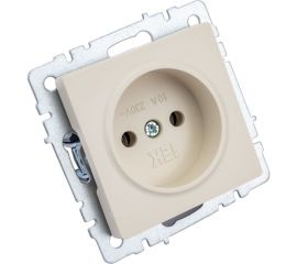 1-местная розетка IEK Brite рс10-1-0-бркр без заземления, без защитных шторок, 10А, бежевый BR-R10-10-K10 
