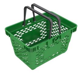 Покупательская корзина ООО Комус evr_classic пластик, с 2-мя ручками, 20 л, зеленый 1717036 