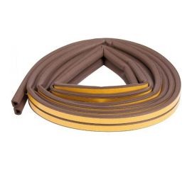 Самоклеящийся уплотнитель для дверей и окон ТДВ D профиль, 14х12 мм, коричн. 1502004 