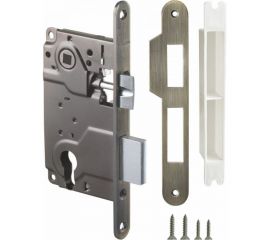 Межкомнатный замок под цилиндр ARMADILLO LH 25-50 AB BOX ригель+защёлка бронза 28381 