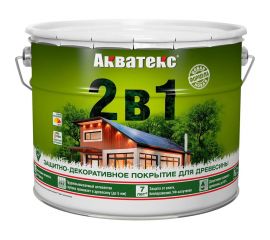 Защитно-декоративное покрытие для дерева Акватекс полуматовое, 9 л, рябина 257232 