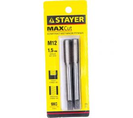 Комплект метчиков Stayer MASTER сталь 9ХС М12х1.5 2 шт 28025-12-1.5-H2 