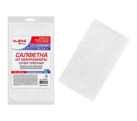 Салфетка из микрофибры LAIMA WHITE ULTRA DENSE OVERCLOCK супер плотная, 40x80 см, белая HOME 608227 