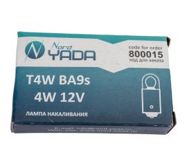 Лампа Nord-Yada T4W 12V 4W BA9s повт. ук.пов., габариты 800015 
