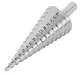 Сверло ступенчатое 15 ступеней, 4-32 мм, сталь HSS, шлифованное Спец 370102 