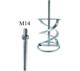 Насадка-венчик оцинкованная 140x600 мм, М14 для строительного миксера TORGWIN T958968 