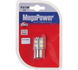 Автолампа MEGAPOWER P21/5W BAY15d 13 SMD 5050 WHITE блистер 260лм 6000K 12V M-57305Wбл 