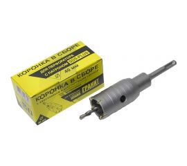 Коронка в сборе с хвостовиком и центрирующим сверлом (40 мм; SDS-plus) Гранит 444440 