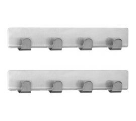 Самоклеющиеся планки с четырьмя крючками Tatkraft Fyra набор 2 шт., из нержавеющей стали L16xH2 10789 