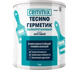 Герметик полиуретановый CEMMIX ""Кистевой"", банка 1 кг, цвет серый 85498729 