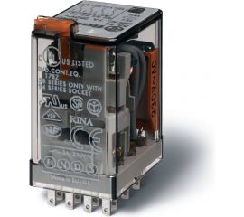 Промежуточное реле Finder 4 перекидных контакта 7А, = 24В DC, 553490240020 