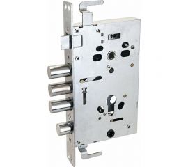 Врезной замок без ручек для металлических дверей Аллюр ЗВ1-08А-С без цилиндрового механизма 1558 