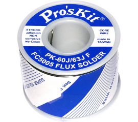 Припой PK-60J08F 0.8 мм, 0.25 кг, Sn60/Pb40 (FC5005 флюс безотм. RMA) ProsKit С00040225 