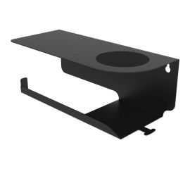 Держатель для туалетной бумаги с полкой РЭМО liria rl1001b (черная, левая) 611079 