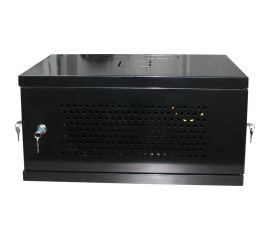 Настенный разборный шкаф КДДС 19"", 6u, перфорированная дверь, 600x350, черный УТ-00001094 