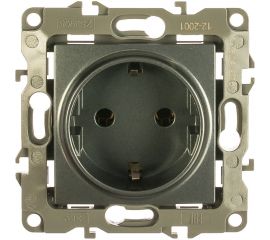 Розетка ЭРА 12-2001-12 2P E Schuko, 16A-250В, IP20, без м.лапок, 12, графит Б0019307 