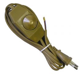 Шнур с вилкой и проходным выключателем-регулятором ООО ""ОПТИКОМ ЭЛЕКТРИК"" золотой 2м 2x0,75мм2 1404.0799 