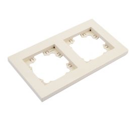 Двухместная горизонтальная рамка UNIVersal серия афина слоновая кость ivory еврослот A0044-I 