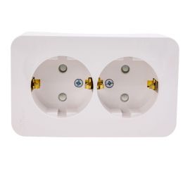 2-ая наружная розетка Schneider Electric Blanca Белый, с заземлением, со шторками, 16А, 250В, изолированная SE BLNRA011211 