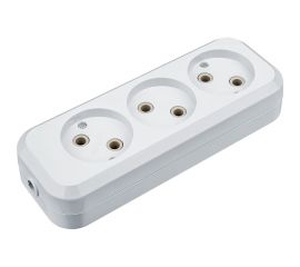 Колодка Navigator, NCA-BL01-03-X-WH, 3 гнезда, б/з, АБС пластик 61585 