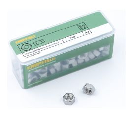 Гайка KREPFIELD нержавеющая, М8, DIN 934, А2, шестигранная, 100 шт. 934А2ГАЙКАМ8-100 
