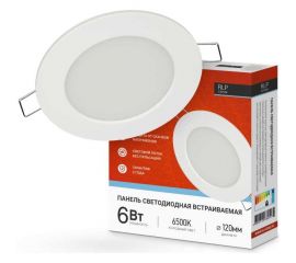 Светодиодная встраиваемая круглая панель IN HOME RLP 6Вт 230В 6500К 420Лм 120мм белая IP40 4690612038452 