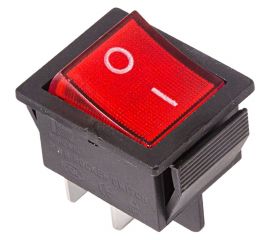Клавишный выключатель REXANT 250v 16а (4с) on-off красный с подсветкой (rwb-502, sc-767, irs-201-1) 36-2330-1 
