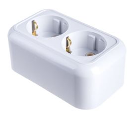 Розетка Кунцево-Электро ВАЛЕНТИНА открытой установки, с з/к двухместная РА16-826 5418 