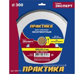 Диск алмазный Эксперт по керамограниту (300х25.4 мм) ПРАКТИКА 034-717 