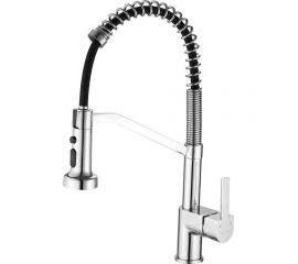 Пружинный смеситель для кухни SHEVANIK с выдвижной лейкой, хром S963 