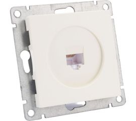 Компьютерная одноместная розетка UNIVersal серия афина, с/у, 1а, rj45, слоновая кость ivory еврослот A0051-I 