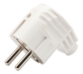 Угловая вилка REXANT Евро с заземлением 16А белая 11-8954 