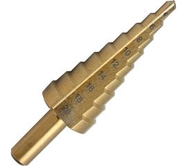 Сверло ступенчатое 4-20 мм, 9 ступеней, Р6М5К5 Волжский Инструмент 5036003 