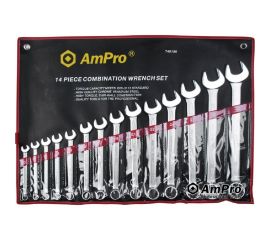 Набор комбинированных ключей AmPro 14 предметов, 10-32мм T40186 