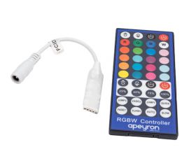 Контроллер RGBW Apeyron, 12/24В, 96/192Вт, 4 канала 2А, IP20, пульт радио, 40 кнопок, 61x35x22мм 04-40 