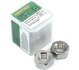 Гайка KREPFIELD нержавеющая, М14, DIN 934, А2, шестигранная, 6 шт. 934А2ГАЙКАМ14-6 
