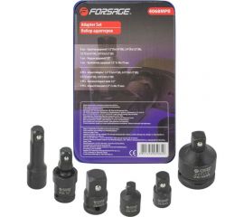 Набор адаптеров ударных 6 предметов, удлинитель 125 мм, кардан 1/2 в ложементе f-4068mpb Forsage 52603 