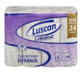 Туалетная бумага Luscan Comfort 2 слоя, белый, 100% целлюлоза, 20,04 м., 167 л., 24 шт/уп 1574572 