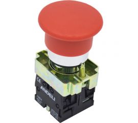 Кнопка ANDELI XB2-BC42 Грибок, без подсветки, красный, 1НЗ ADL10-064 