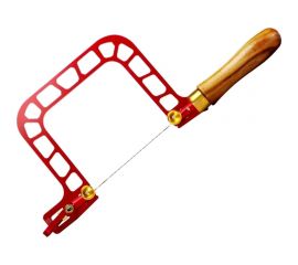 Ручная лобзиковая пила WOODWORK с полотном 100 мм, алюминиевая рамка, деревянная рукоятка, доп. полотно в комплекте HSS-100 