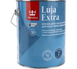 Краска для стен и потолков Tikkurila luja extra, матовая, база A, белая, 2.7 л 249223 
