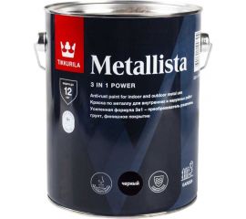 Краска для металла TIKKURILA METALLISTA по ржавчине 3 в 1, 2.3 л, черная 259164 