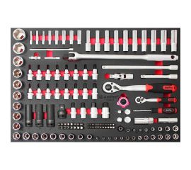 Набор головок и аксессуаров AmPro1/2 и 1/4, 137пр, в мягком ложементе T45589 