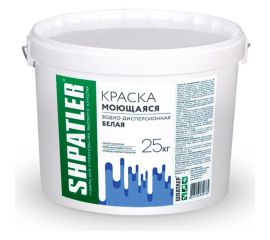Водно-дисперсионная краска Шпатлер моющаяся, белая, 25 кг Ш00060 