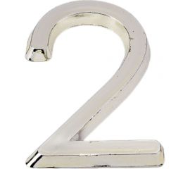 Самоклеящаяся цифра FUARO "2" ABS (50x37) CP хром 46901 