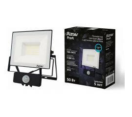 Светодиодный прожектор RITTER серия PROFI 230В 50 Вт 6500К 5000Лм IP65 черный с датчиком движения 53422 2 